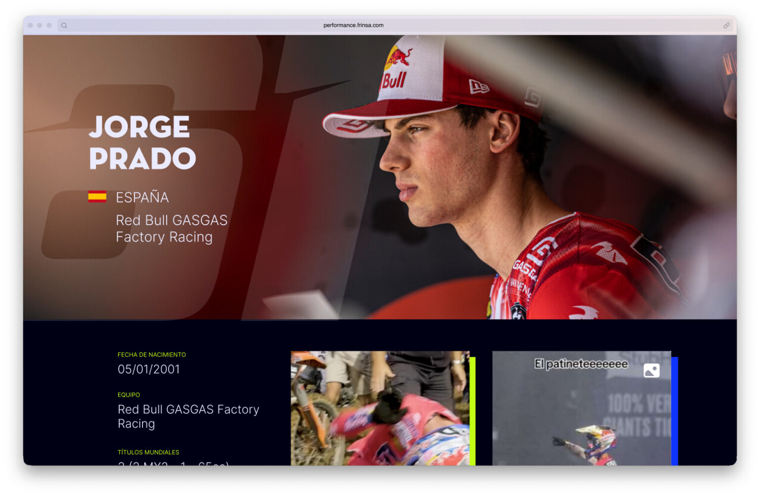 Frinsa Performance — ficha de Jorge Prado