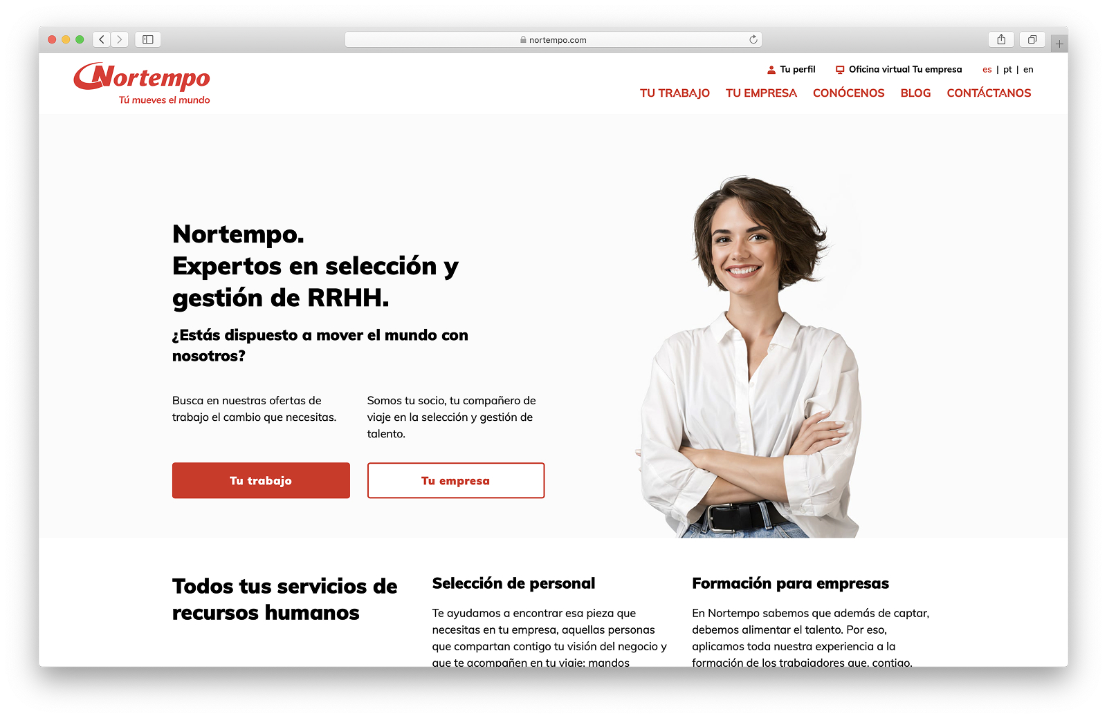 Nortempo — web corporativa y portal de empleo