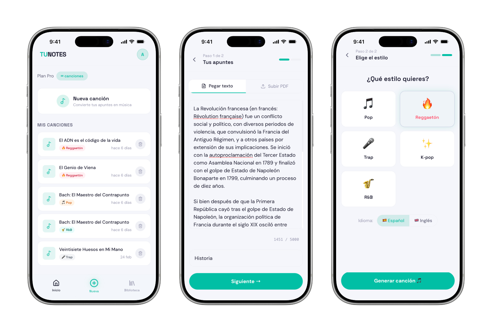 TuNotes — app que convierte apuntes en canciones